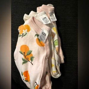 Orange HB Newborn Footies set of 3.